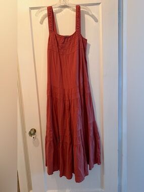 J. Crew Tiered Maxi Dress-Style Skirt in Warm Rust